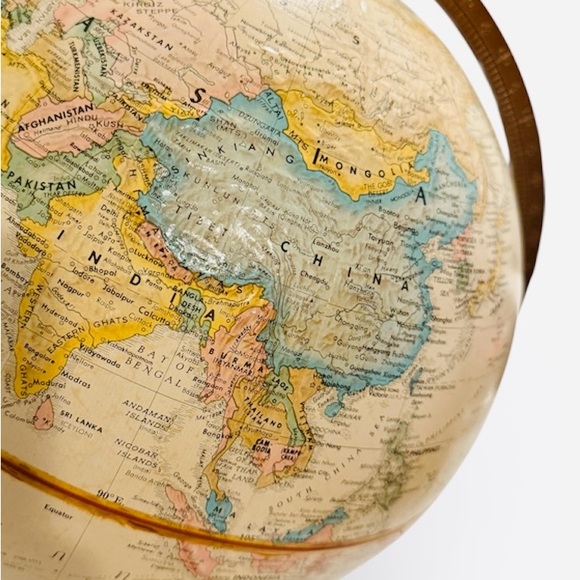 Vintage Replogle 12" World Classic Series Globe - Genuine Hardwood Base - USA - Picture 8 of 10